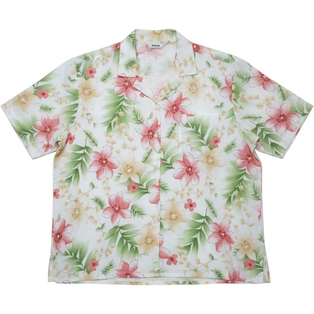 Alia Button Up Shirt Womens Plus 22W Multicolor Floral Hawaiian Tropical Top